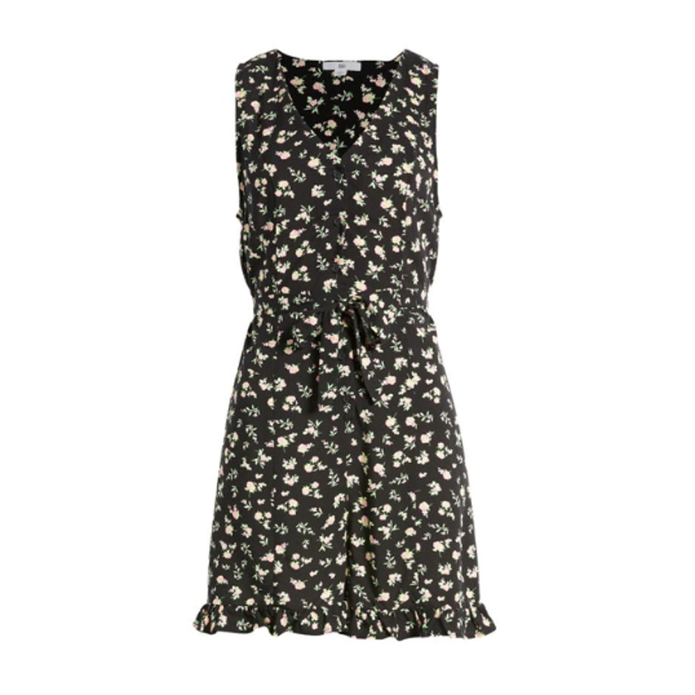 New BP. NORDSTROM Black Grounded Ditsy Floral Button-Up Romper Size M VACAY - Picture 9 of 9